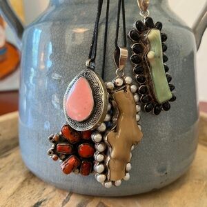 TAN ONLY.  CHAN LUU Upcycled Coral Pendant Necklaces